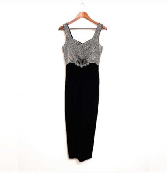 Stenay Dresses & Skirts - Vintage Stenay Black Velvet & Beaded Evening Dress